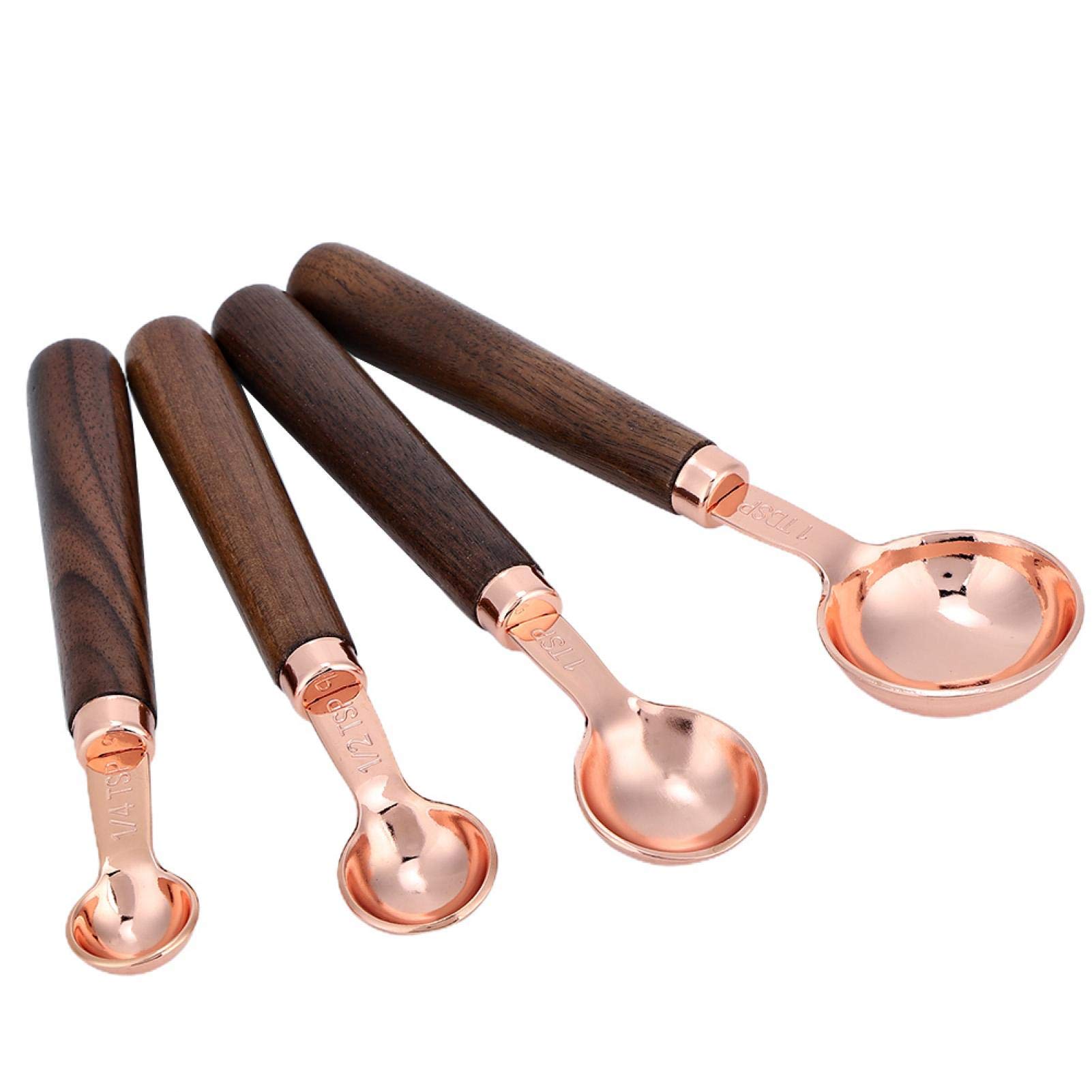 Premium 4-Piece Stainless Steel Measuring Spoon Set - Accurate Baking & Cooking Measuring Tools for Dry & Liquid Ingredients - Perfect for Home Kitchen, Professional Bakeries & Meal Prep
