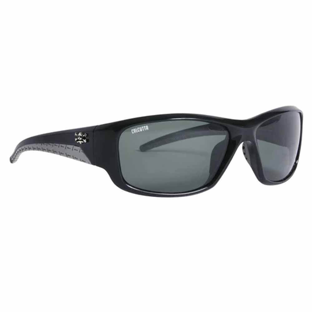 Calcutta Jost Shiny Black Frame Gray Lens Polarized Sunglasses for Men & Women - UV Protection, Fashionable & Durable for Outdoor Activities, Driving, Beach & Travel
