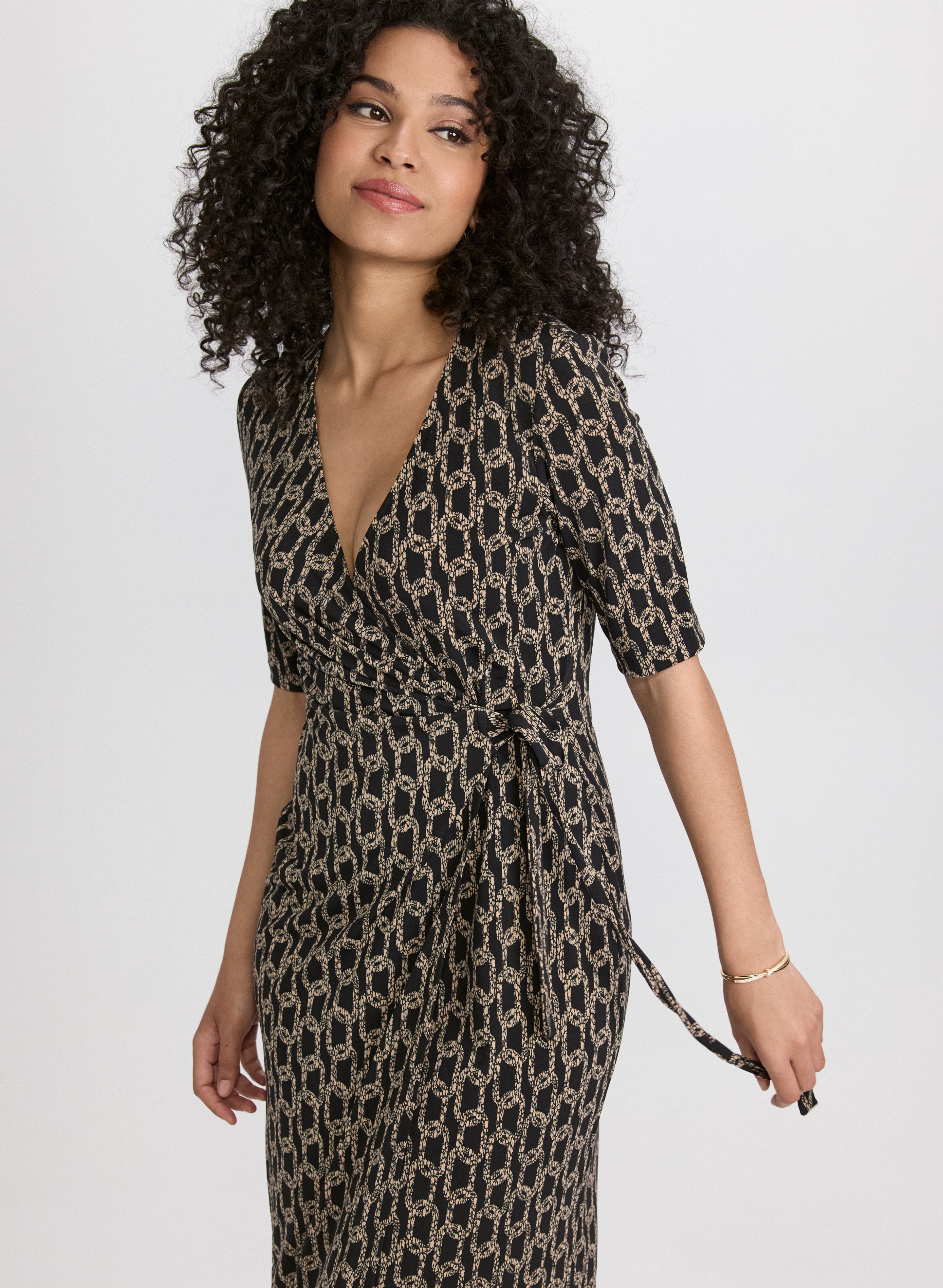 Stylish Chain Print Dress for Women - Trendy Floral Pattern Summer Dress - Perfect for Parties, Dates & Casual Outings