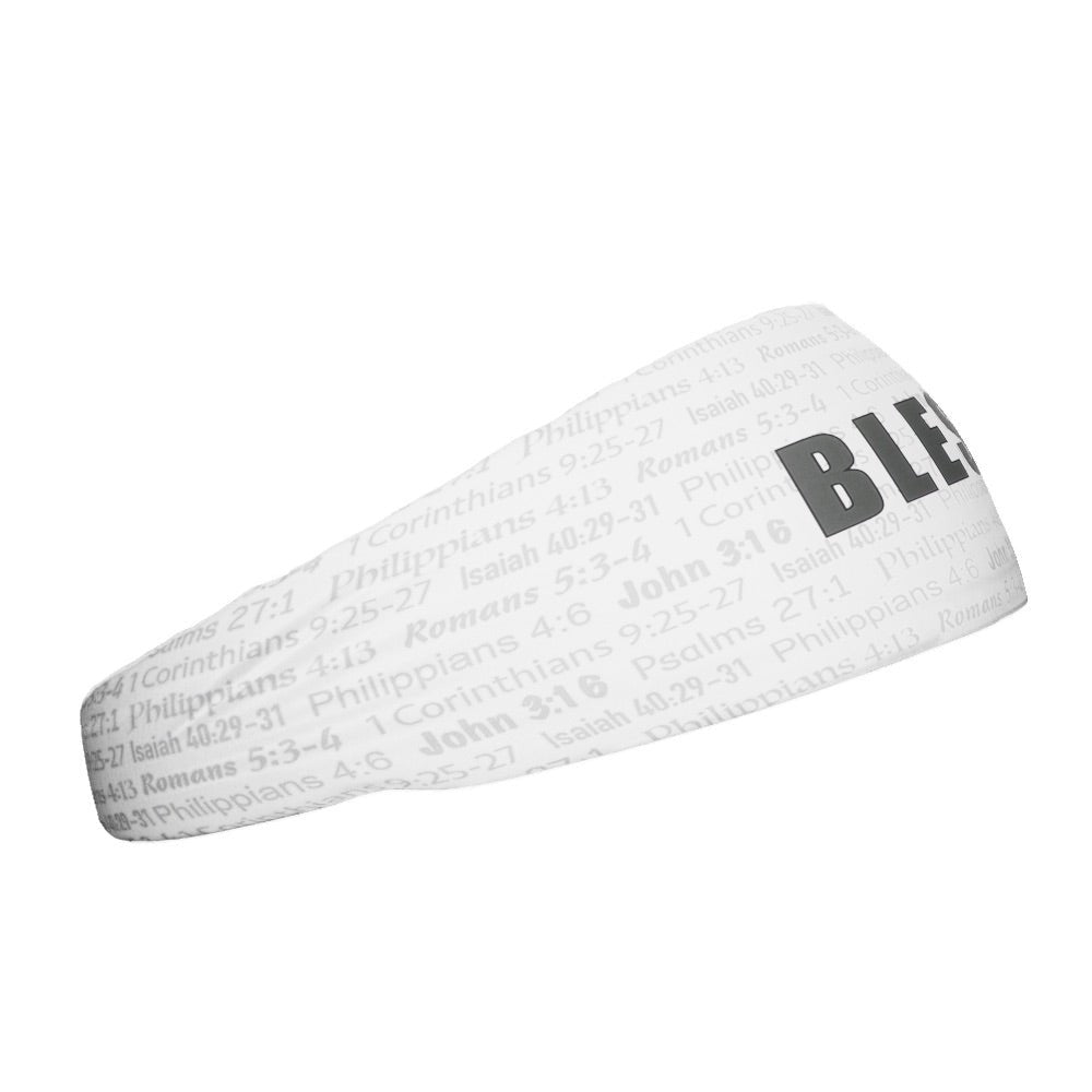 White BLESSED Headband for Women - Soft Stretchable Yoga Headband - Perfect for Workouts, Running, and Everyday Use