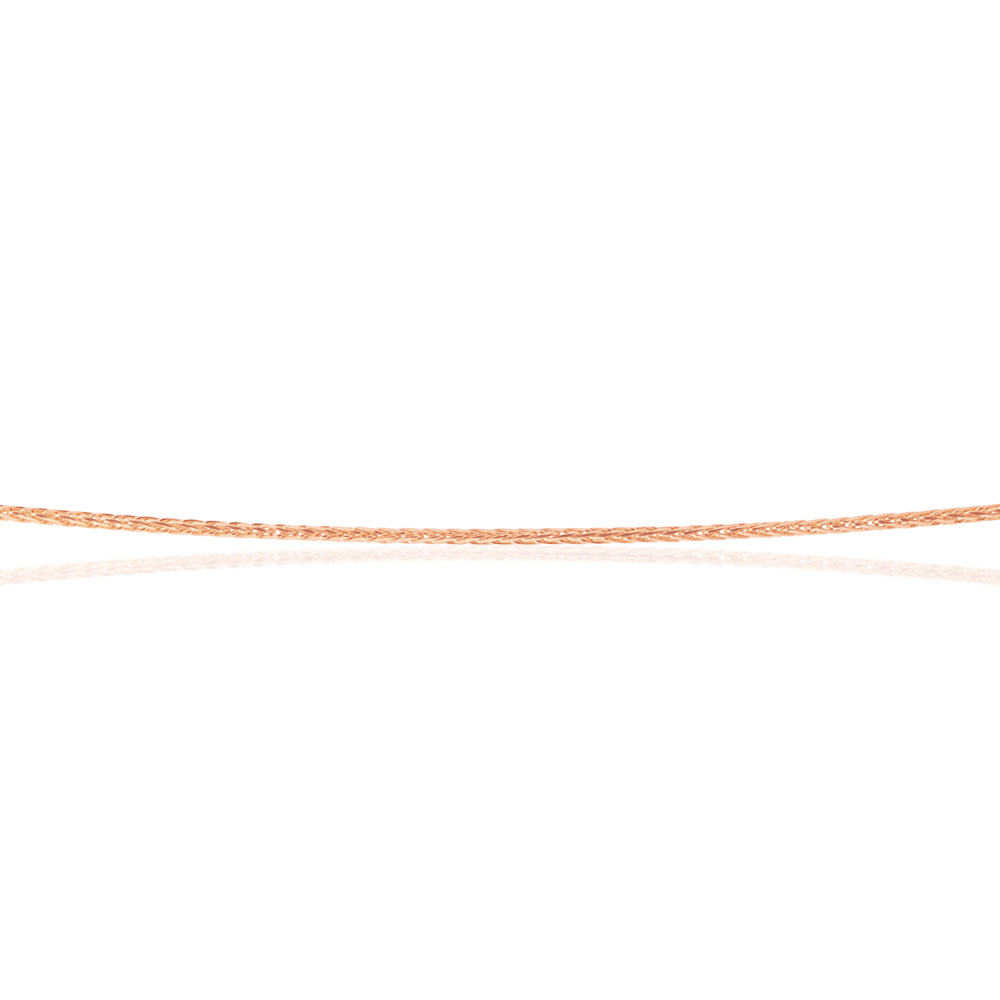9ct Rose Gold Wheat Link Extender Chain - 47cm Length, 20 Gauge - Perfect for Layering Necklaces & Jewelry Styling