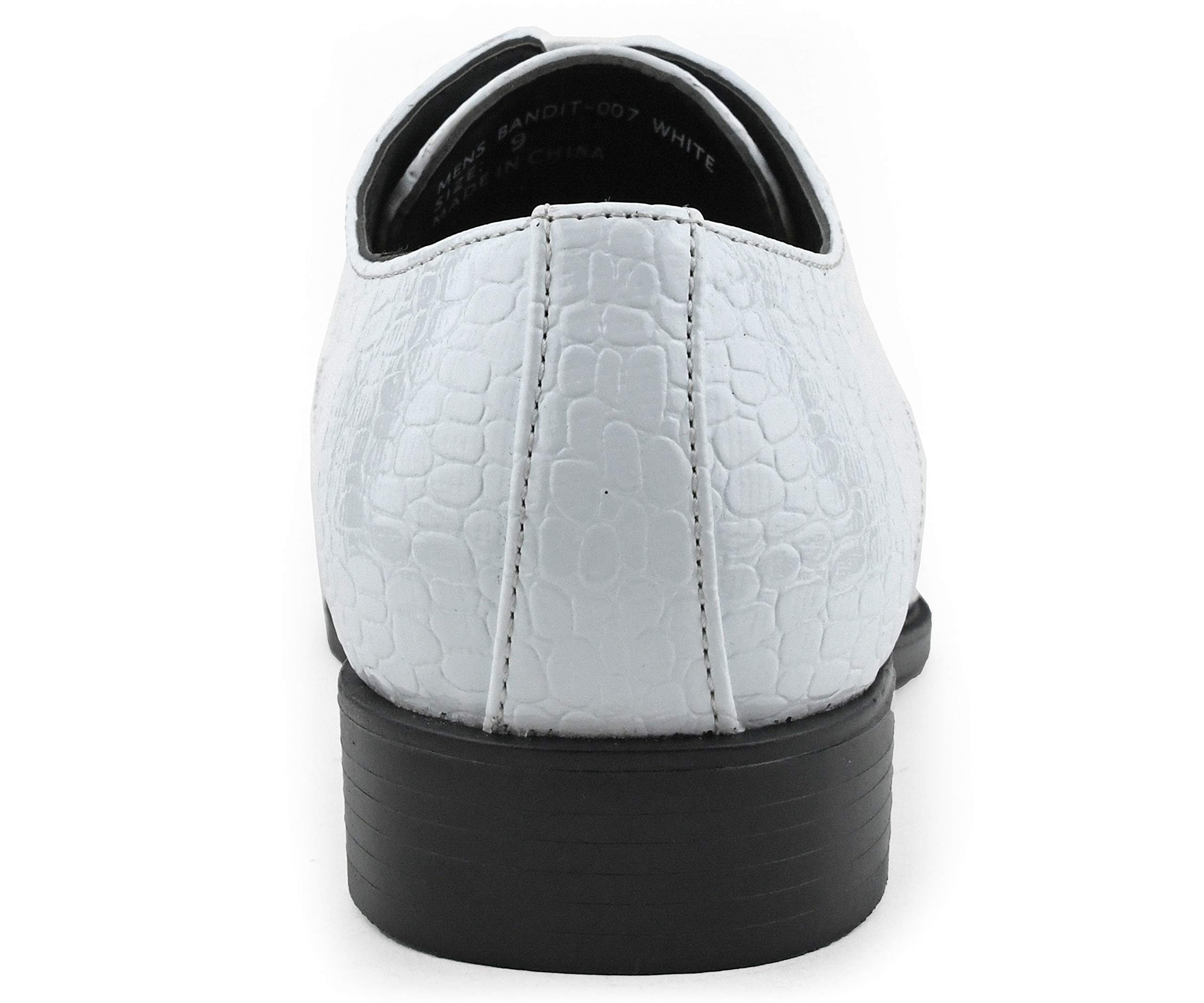 Bolano Bandit Men's Cap Toe Oxford Dress Shoes - Genuine Leather Formal Shoes with Alligator Print & Croc Folded Design - Perfect for Business, Weddings & Special Occasions