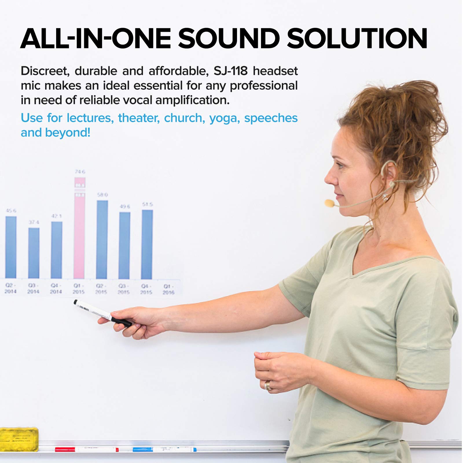 Discreet Dual Ear Hook Headset Microphone with Windscreen & Storage Case - Compatible with AKG Wireless Body Pack Transmitters - Ideal for Lectures, Live Performances, Theater, Podcasting, and Broadcasting