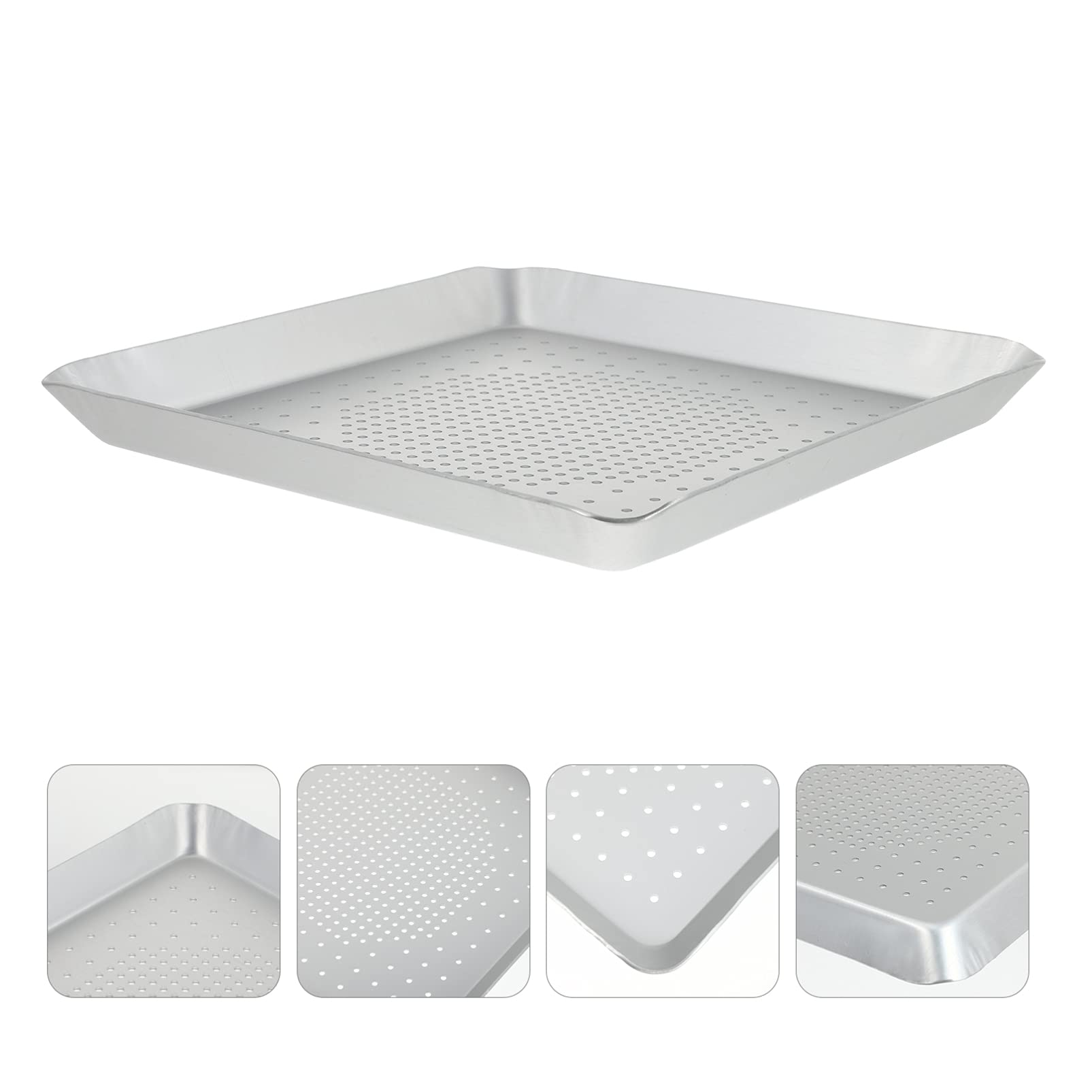 DOITOOL 12 Inch Non-Stick Square Pizza Pan - Perforated Baking Tray for Crispy Crust, Perfect for Homemade Pizza, Restaurant & Kitchen Use - Oven Safe & Easy Clean Bakeware (Ideal for Pizza Parties, Family Dinners & Commercial Kitchens)