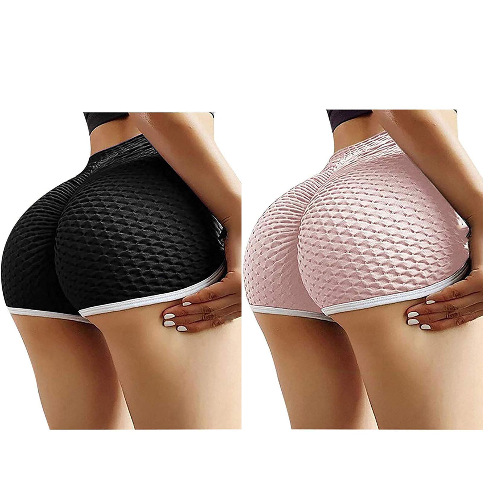 Women's High Waisted Butt Lift Yoga Shorts - 2 Pack TIK Tok Leggings for Running, Sports & Workout | Breathable Biker Shorts for Gym, Fitness & Casual Wear