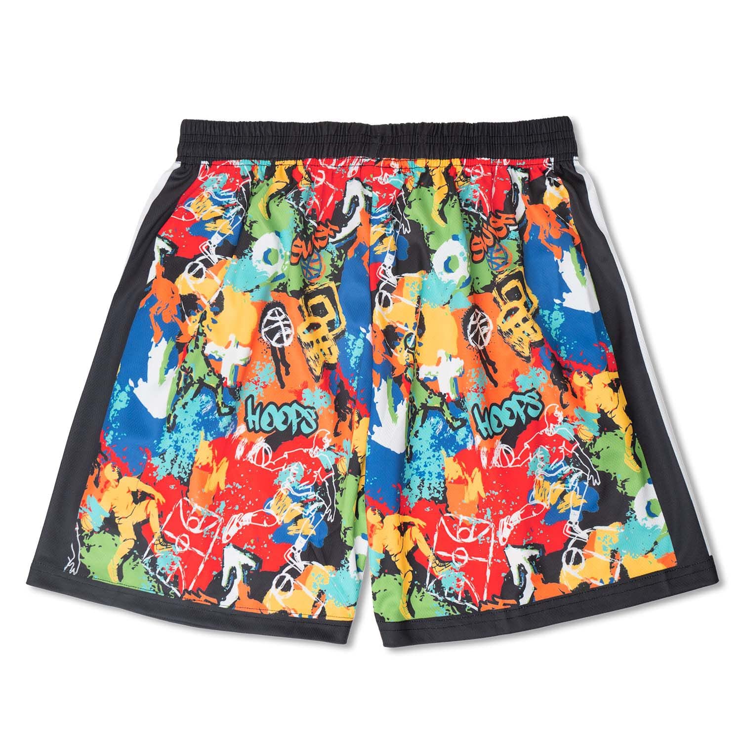 ChalkTalkSPORTS Basketball Performance Shorts - Graffiti Print - Youth & Adult Sizes - Breathable Athletic Shorts for Men & Boys - Perfect for Basketball Games, Training, and Gym Workouts