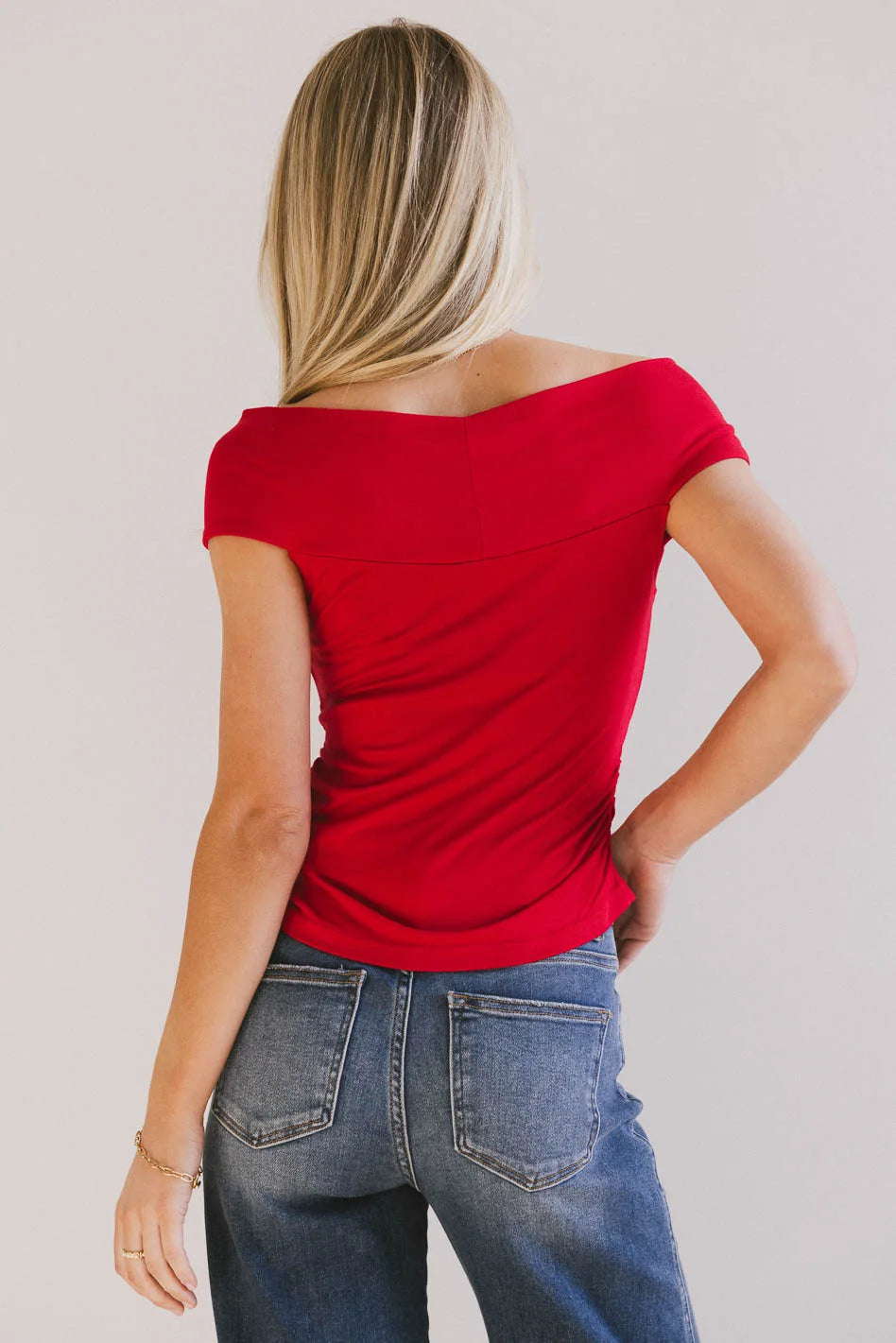 Natalia Ruched Red Blouse for Women | Elegant & Stylish Tops | Perfect for Parties, Dates & Office Wear | FINAL SALE
