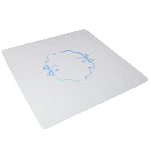Newborn Baby Photography Backdrop - Multi-Functional Wrap for Napping & Photo Shoots (Blue Bow)