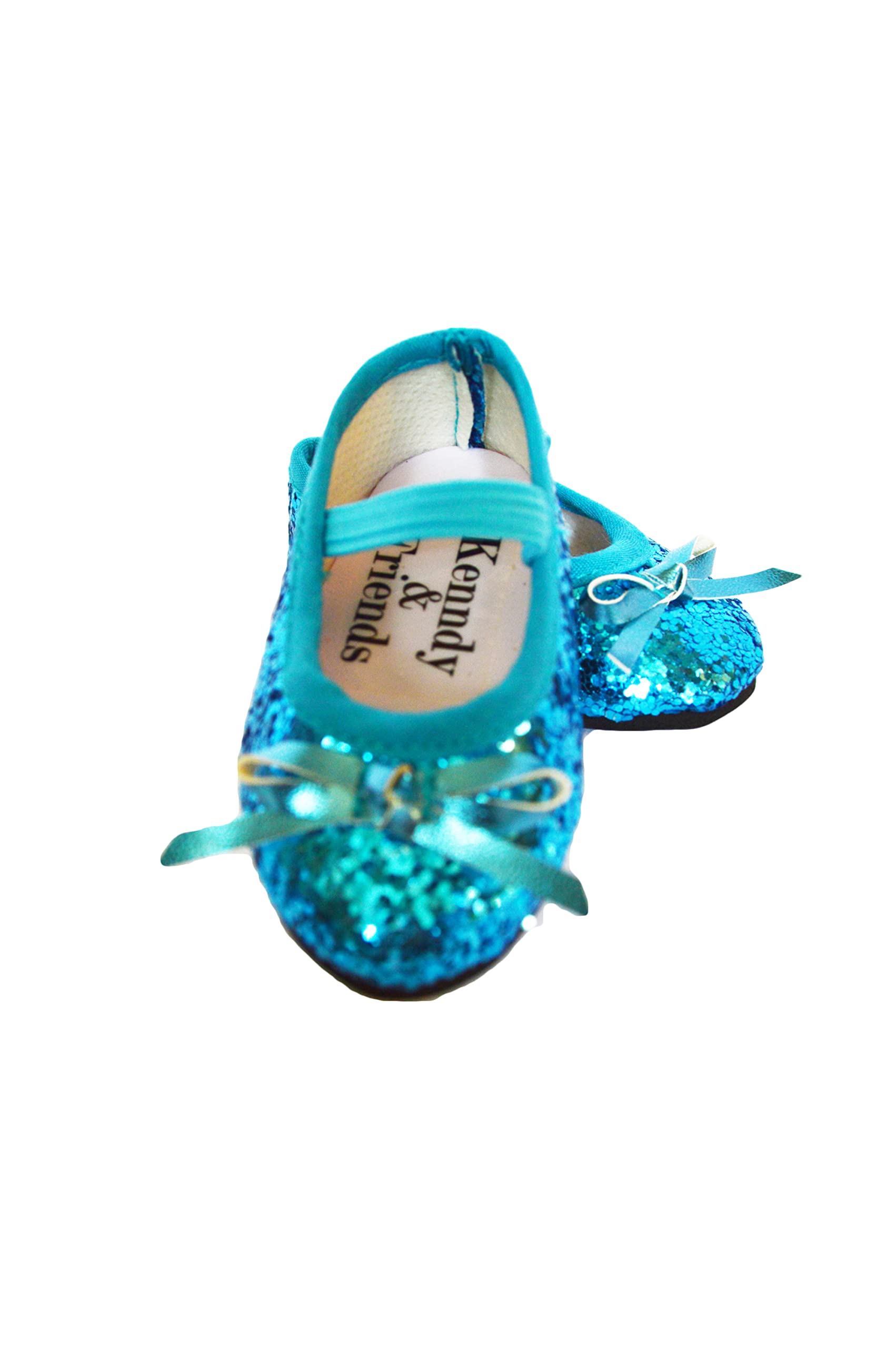 Blue Sparkle Flats for 18 Inch Girl Dolls - Comfortable Doll Shoes for American Girl Dolls & 18