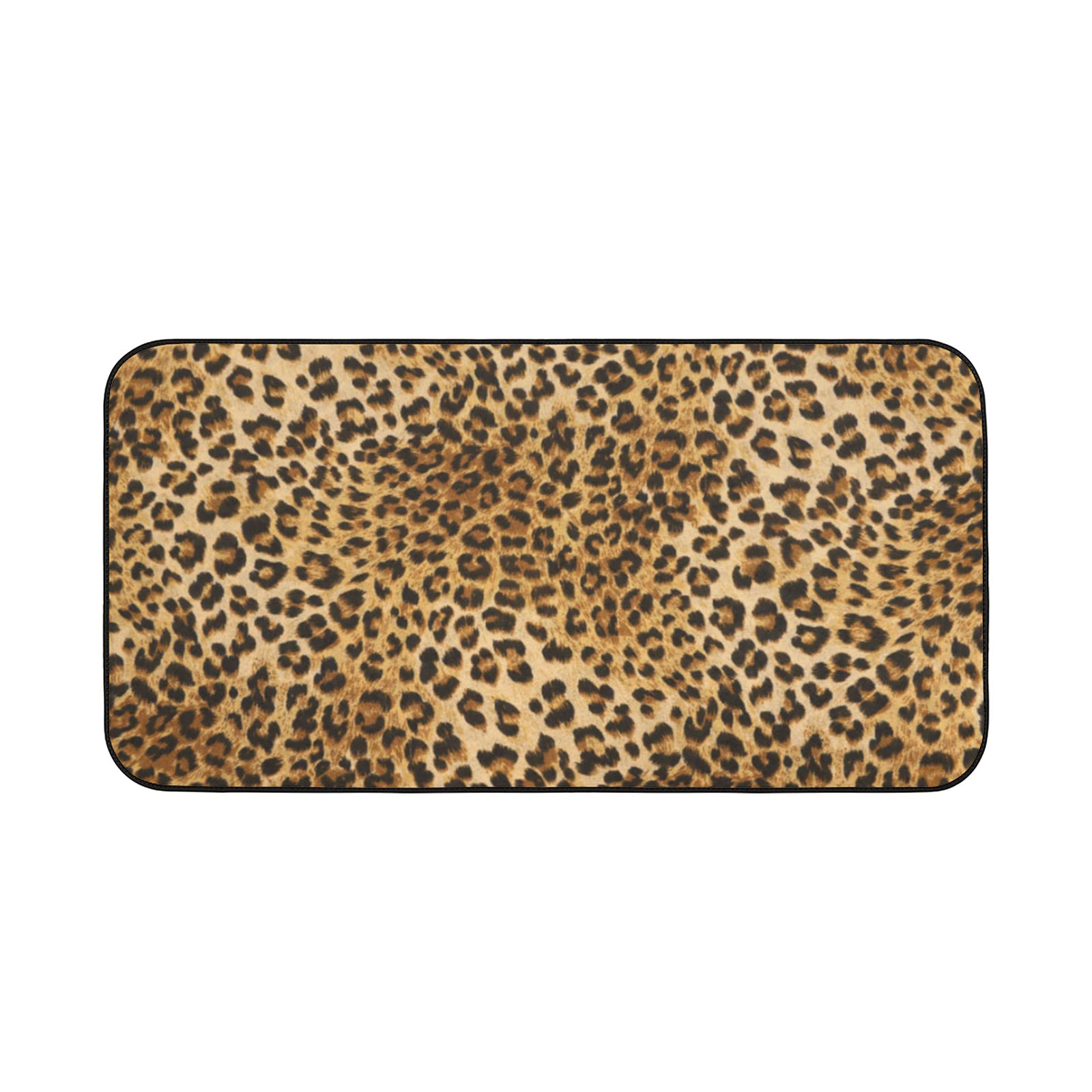 Leopard Print Kitchen Rug 39 x 20 Inch - Non-Slip Bath Mat, Farmhouse Bathroom Rug, Soft Absorbent Door Floor Runner for Indoor Entryway & Hallway - Machine Washable Shower Carpet - Perfect for Farmhouse Decor, Bathroom Safety & Cozy Home Accents