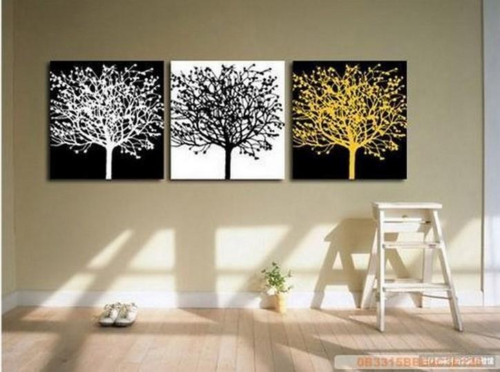 Black and White Abstract Canvas Art Set - Modern 3 Piece Tree of Life Wall Decor - Large Contemporary Paintings for Living Room, Bedroom & Office