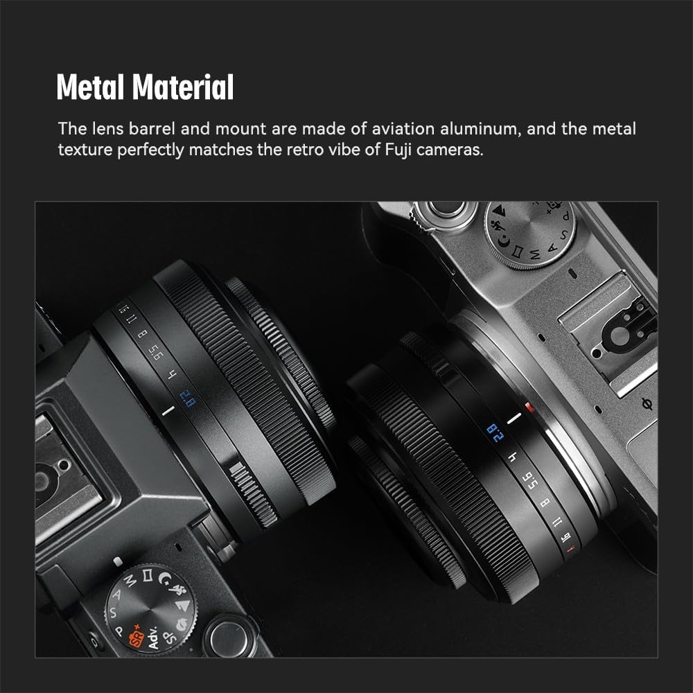 TTARTISAN AF 27mm f2.8 APS-C Ultra-Compact Pancake Lens for Fujifilm X Mount Cameras (XS10, X-E4, X-T3, X-T4, X-T30, X-Pro3) - Black | Perfect for Street Photography & Travel