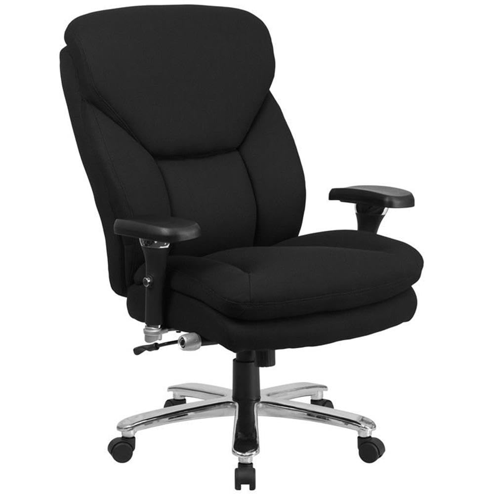 UrbanPro Big and Tall Fabric Swivel Office Chair - Ergonomic Executive Chair with Adjustable Height & Lumbar Support, Black - Perfect for Home Office, Gaming, and Workspace Comfort