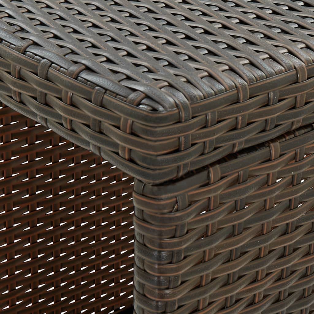 Brown Poly Rattan Bar Table with Storage Rack - 47.2x23.6x43.3 Inch Small Bistro Dining Table Set for Kitchen, Living Room & Bar Area | Perfect for Small Spaces, Breakfast Nooks & Outdoor Entertaining