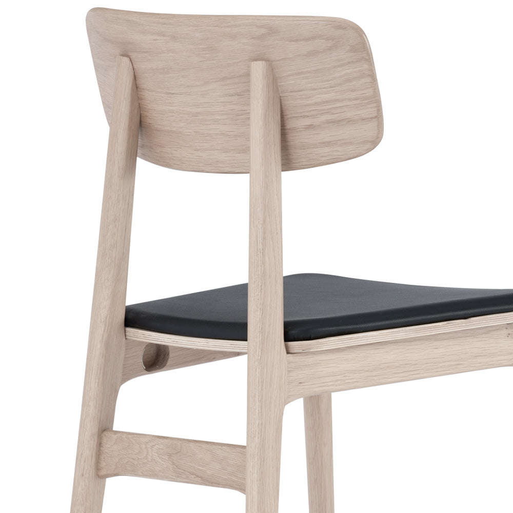 TACY Modern Dining Chair - Natural & Black Wooden Seat - Comfortable Kitchen & Dining Room Furniture for Home & Restaurant Use