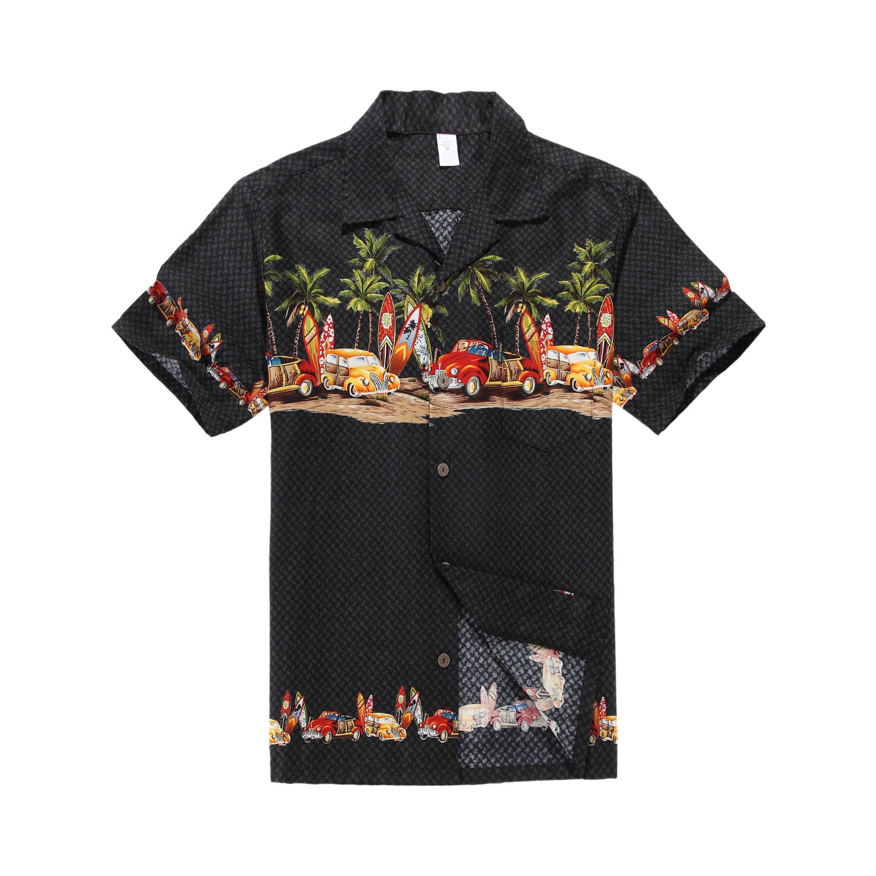 Palm Wave Men's Hawaiian Shirt - Tropical Aloha Shirt for Summer, Beach & Luau Party | Casual Vacation Shirt for Men