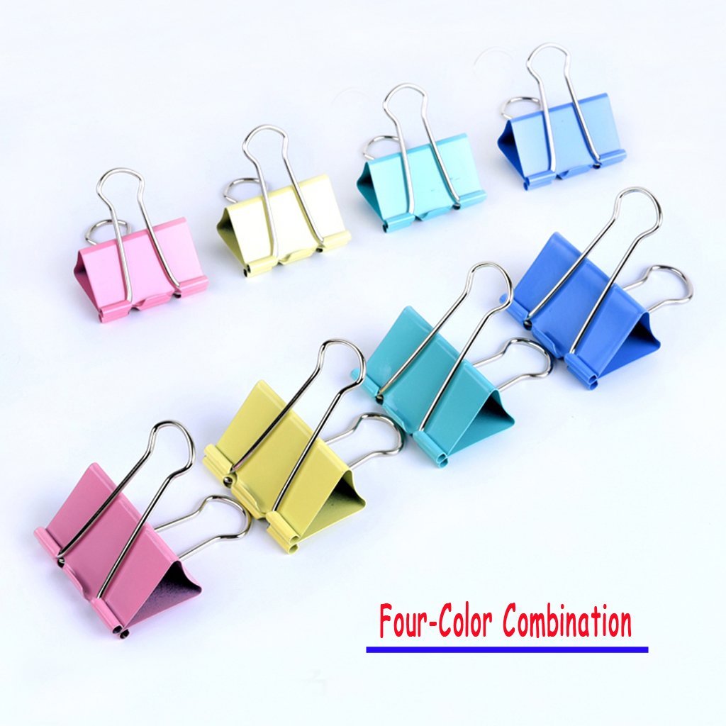 Binder Clips for Office & School - 48 Pack Paper Clips for Notes, Letters & Documents | Durable Office Supplies for Organizing Files & Papers