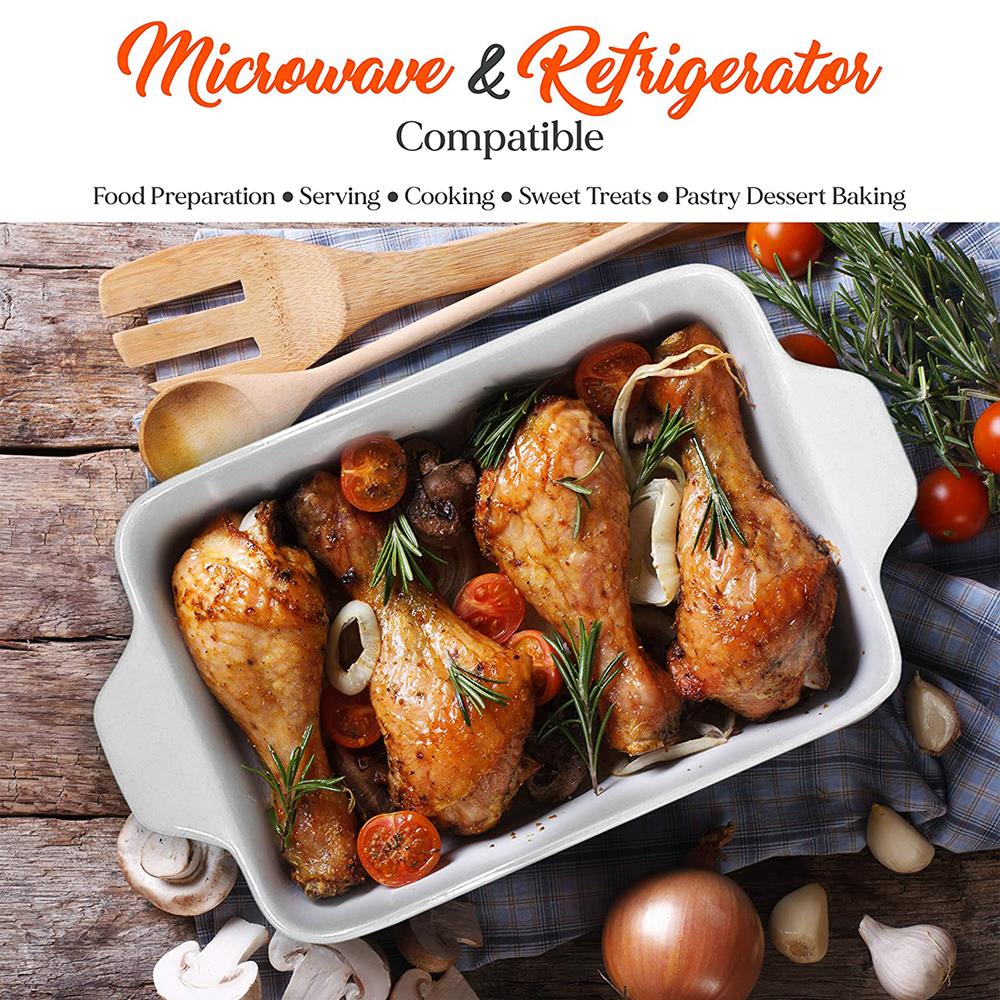 Premium Ceramic Baking Dish Set - Non-Stick Oven Safe Bakeware for Casseroles, Lasagna & Desserts - Perfect for Family Dinners & Holiday Cooking