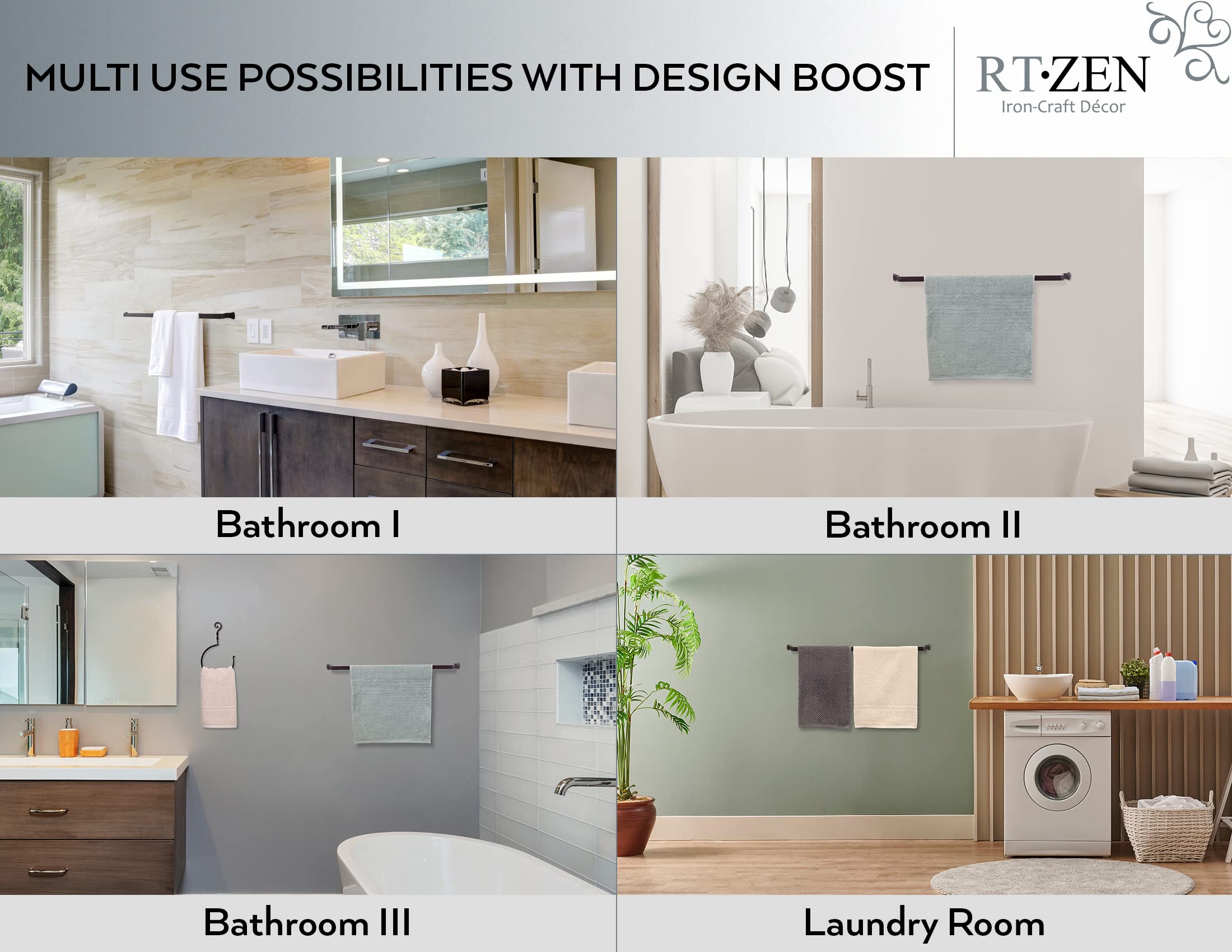 RTZEN Farmhouse Bathroom Towel Holder - 26