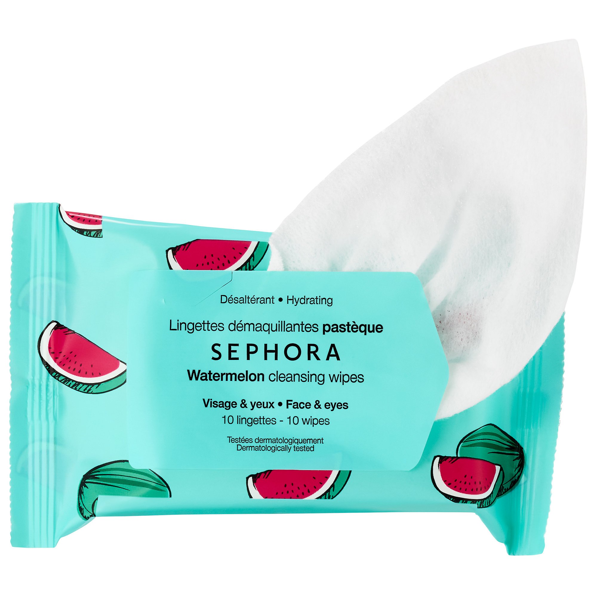 Sephora Watermelon Facial Cleansing Wipes - Travel Size, 30 Count | Refreshing & Hydrating Makeup Remover Wipes for On-the-Go, Gym, Travel & Daily Skincare Routine