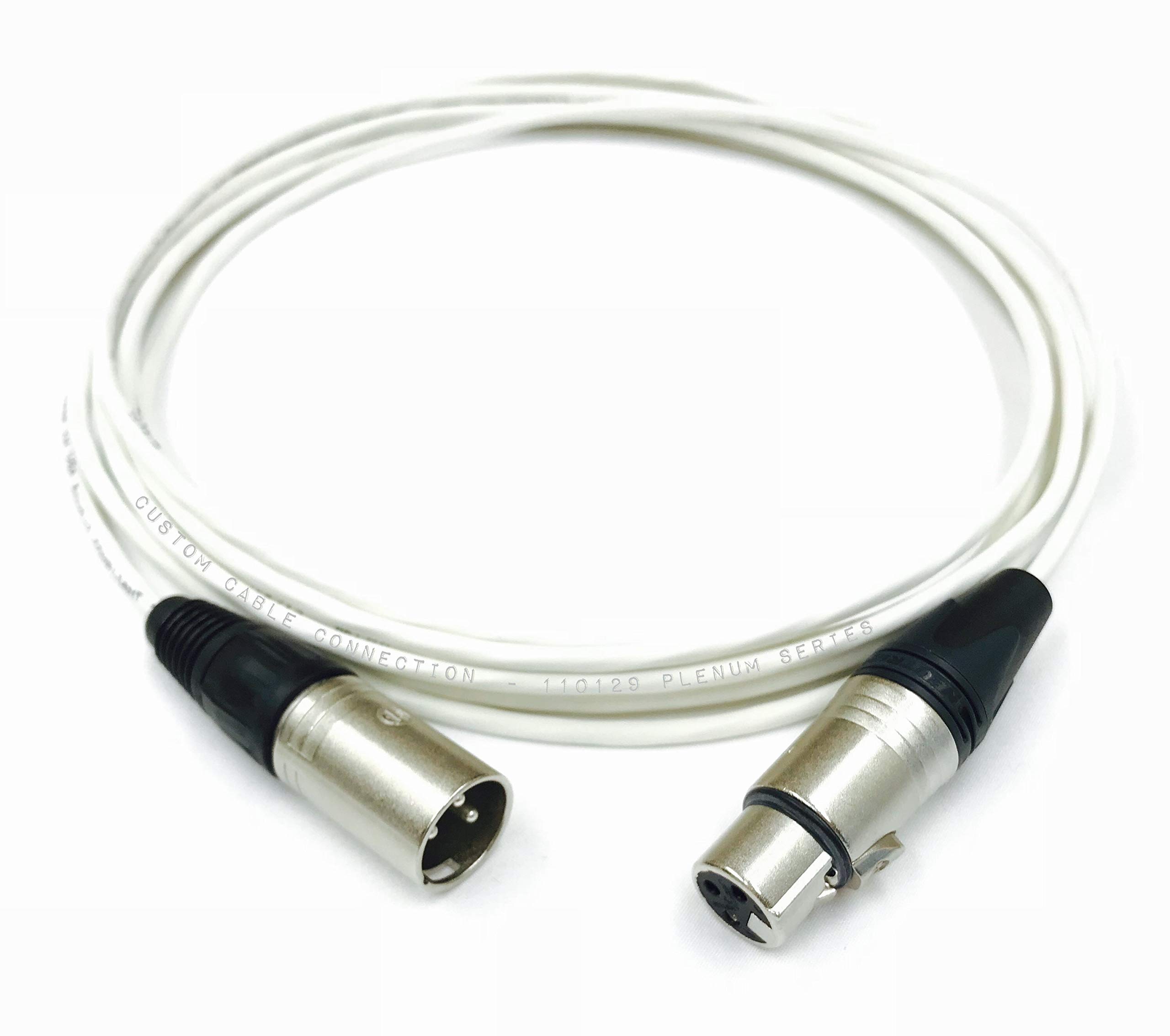 300ft Plenum XLR Male to Female Balanced Audio Cable - Professional Grade, Low Noise, White - Ideal for Studio Recording, Live Sound & Pro Audio Setups