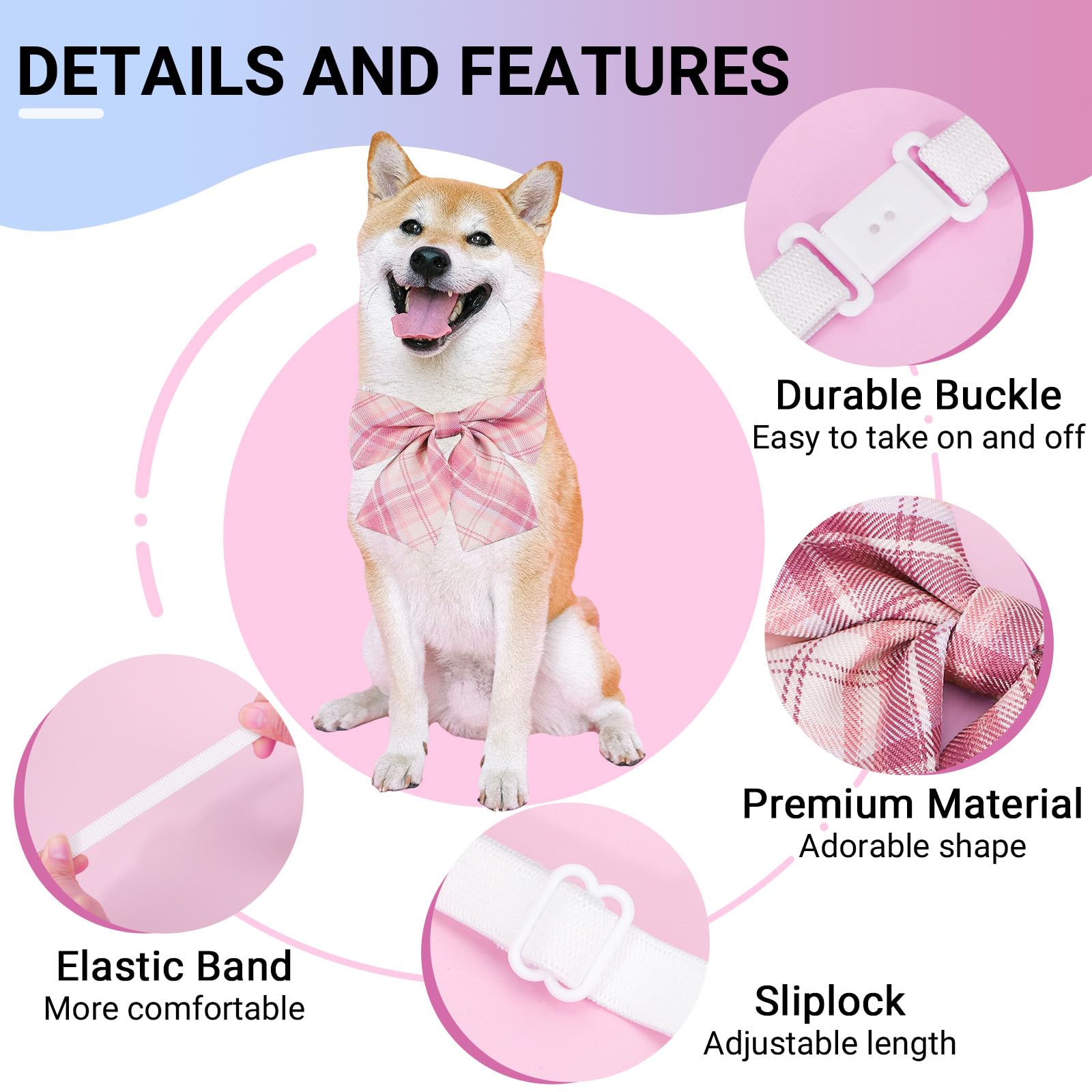 Segarty 30pcs Adjustable Dog Bow Ties - Plaid Pet Neck Bows for Medium & Large Dogs | Comfortable Grooming Accessories for Wedding, Holiday & Party | Perfect Gift for Dog Lovers (Girls & Boys) - Dress Up Your Pet for Special Occasions