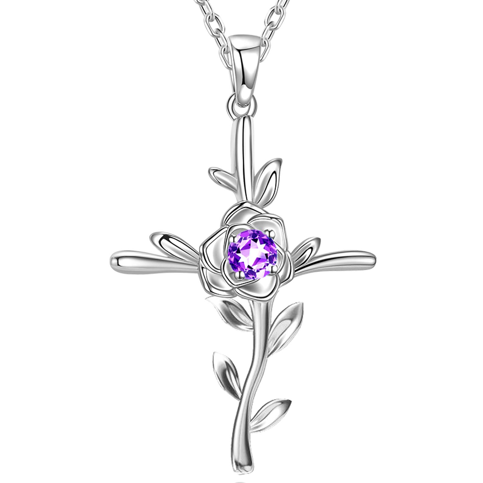 ELDA & CO. Sterling Silver Rose Hope Leaves Necklace with August & September Birthstones - Peridot & Blue Sapphire Jewelry for Women | Birthday Gift for Mom, Wife, Her | Perfect for Anniversaries, Valentine's Day & Special Occasions