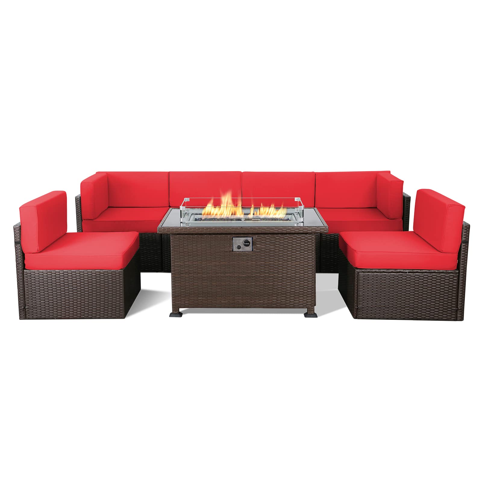 Esright 7-Piece Outdoor Patio Furniture Set with 43
