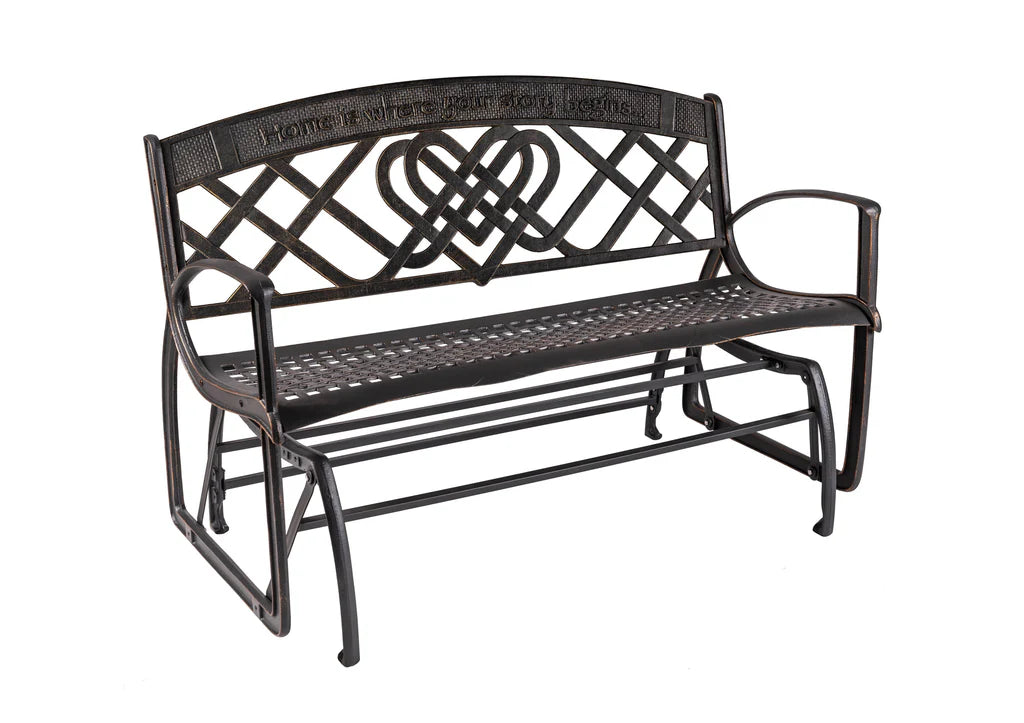 Outdoor Celtic Glider Bench - Handcrafted Wooden Garden Swing for Patio, Porch, or Backyard Relaxation | Perfect for Reading, Lounging, and Enjoying Nature