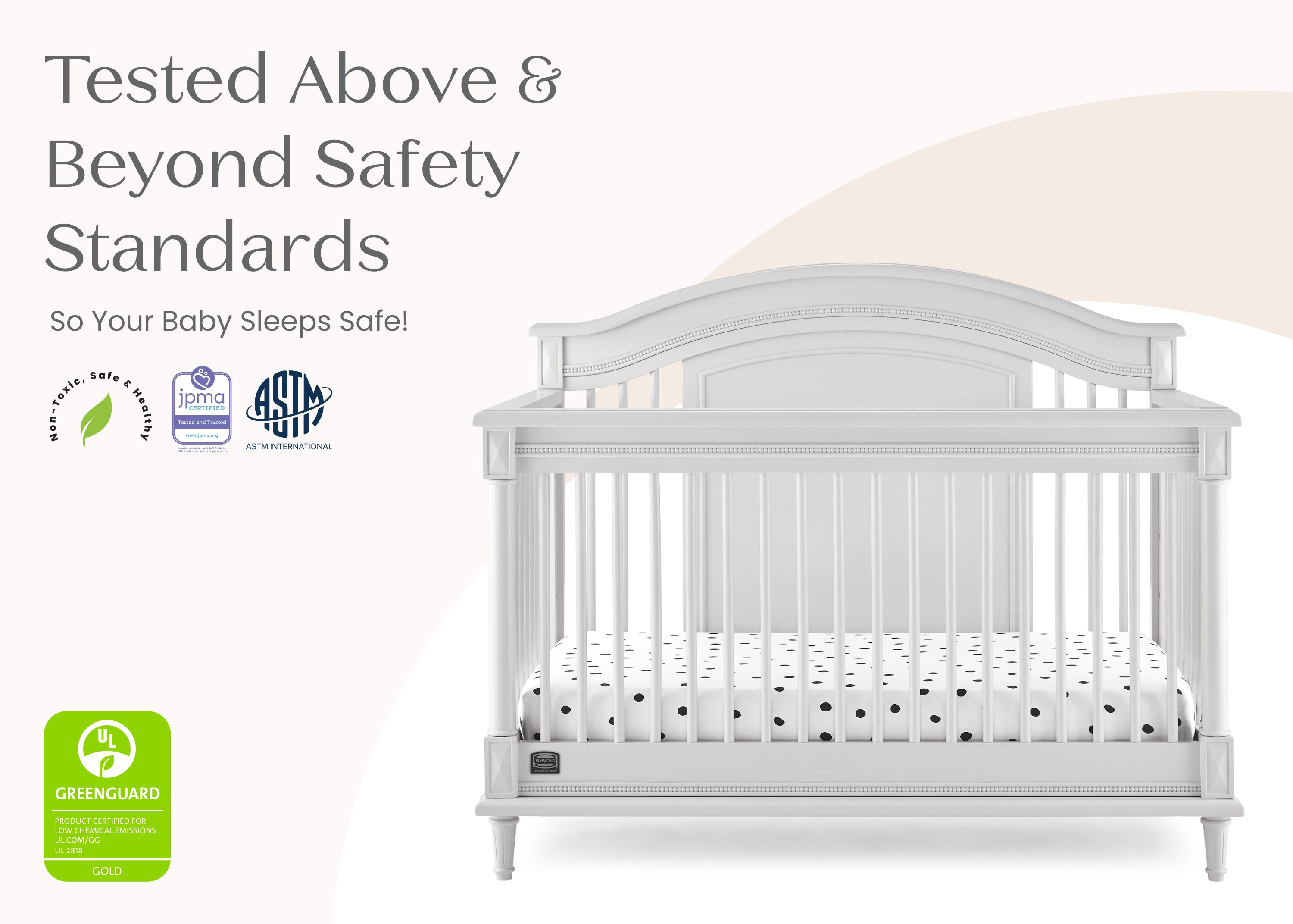 Juliette 6-in-1 Convertible Crib - Baby Crib to Toddler Bed, Daybed & Full Size Bed - Safe Nursery Furniture for Boys & Girls - Perfect for Newborns, Infants & Growing Kids