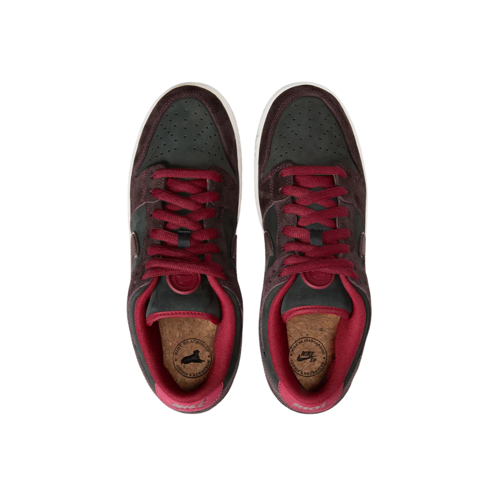 Nike SB Dunk Low Riot Skateshop Sneakers - Mahogany/Dark Beetroot/Team Red/Sail/Night Maroon Colorway - Perfect for Skateboarding, Streetwear Fashion & Casual Wear