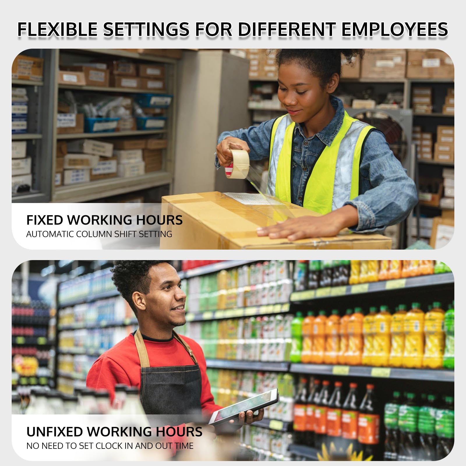 OFFNOVA Thermal Time Clock for Employees - No Ink, No Network Required - Punch In/Out Time Attendance Machine with 50 Time Cards - Perfect for Small Businesses, Retail Stores & Offices