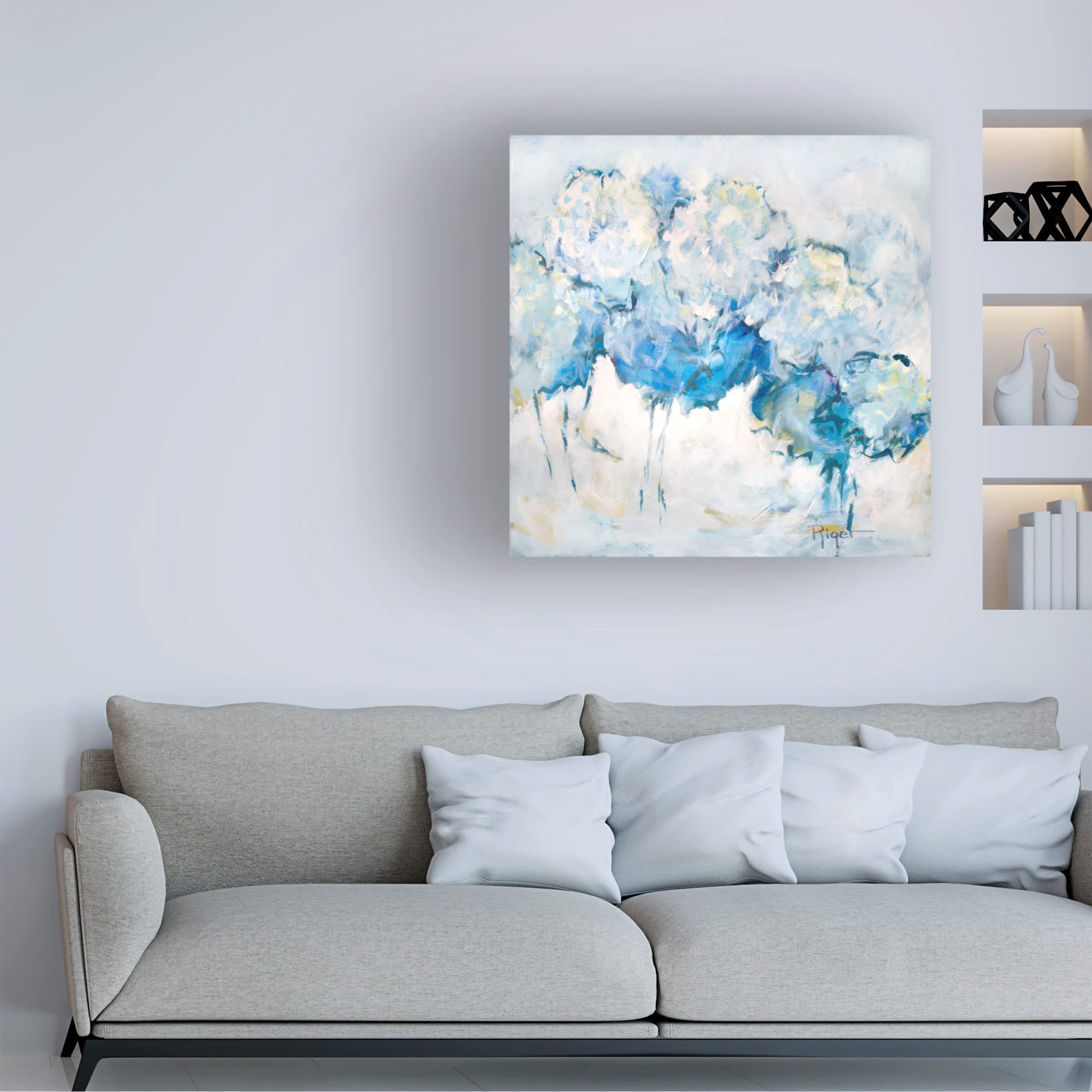 Trademark Fine Art 'Hydrangeas on My Mind IV' Canvas Wall Art by Sue Riger - Floral Painting for Living Room, Bedroom & Office Decor