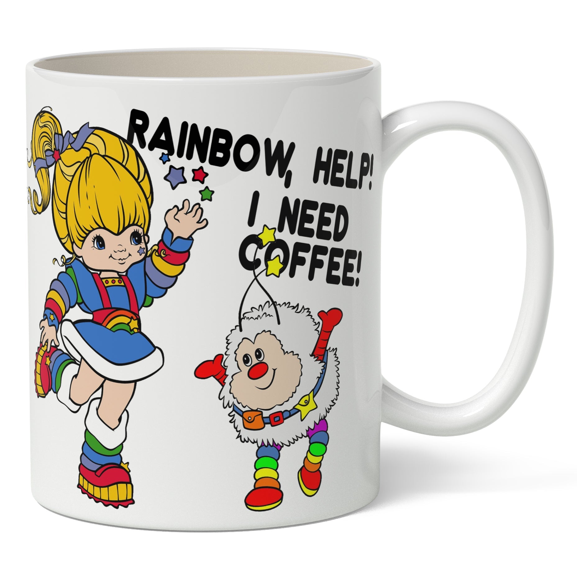 Rainbow Brite I Need Coffee Mug - Colorful Ceramic Coffee Cup for Office, Home & Gifts - Perfect for Morning Coffee, Tea or Hot Chocolate