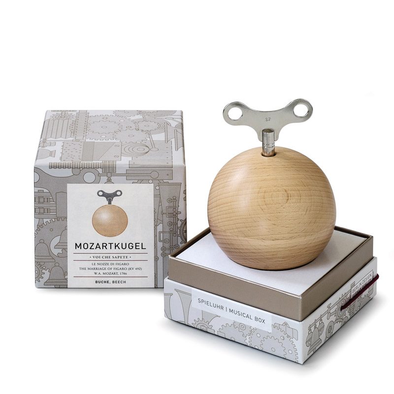 Mozart Kugel Music Box - Handcrafted Beech Wood Musical Orb | Perfect for Classical Music Lovers, Home Decor & Gift Giving