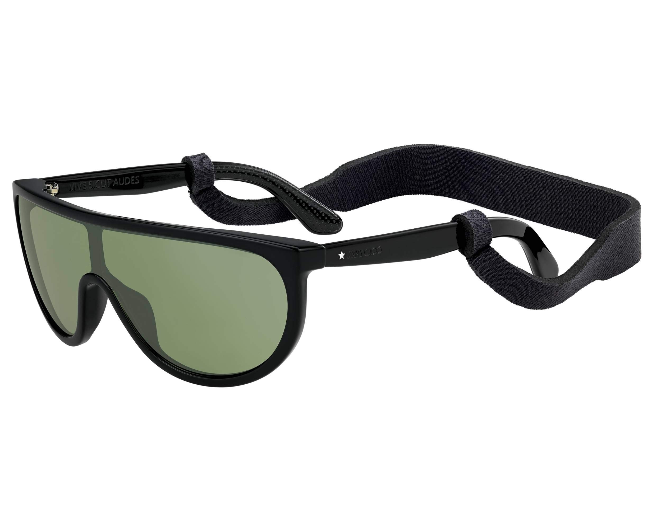 Jimmy Choo Hugo/S 0807 Sunglasses - Black & Emerald Green Lenses - UV Protection, Polarized, Fashionable for Women - Perfect for Beach, Driving & Outdoor Activities
