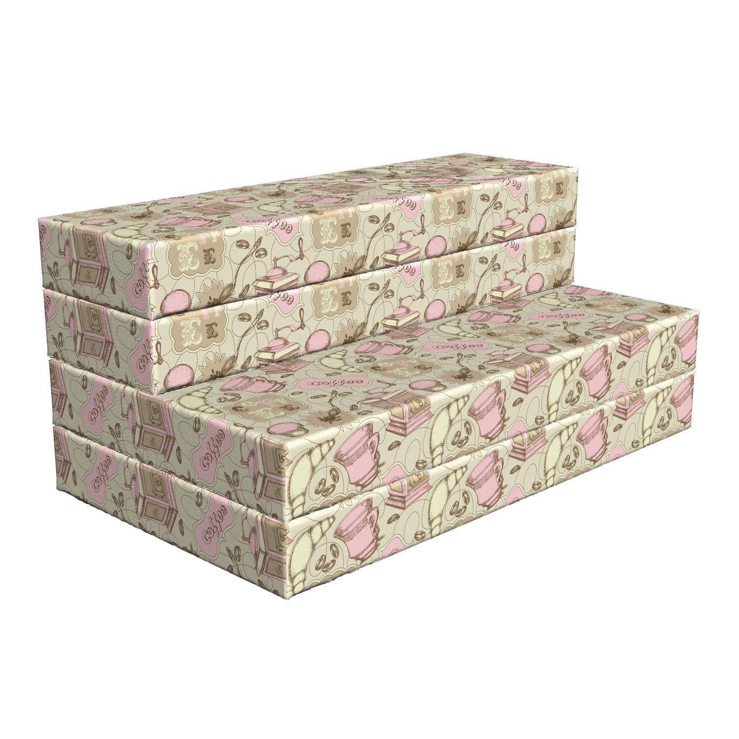 Ambesonne Abstract Foldable Mattress - Tea Pots & Cups Design, 78.7