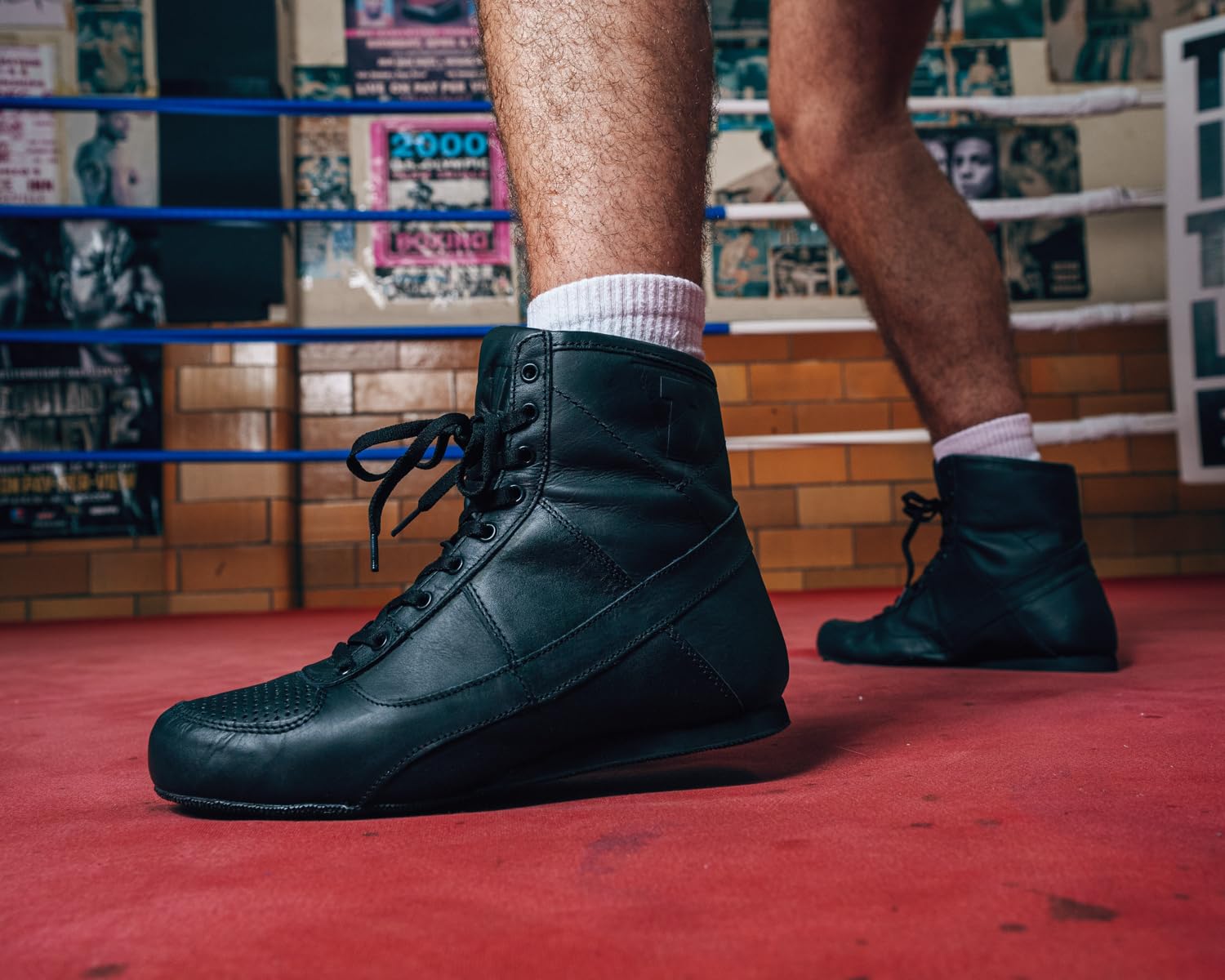 Title Boxing Old School Leather Boxing Shoes - Premium Men's & Women's Training Footwear for Boxing, Kickboxing & MMA - Ideal for Gym Workouts & Competition
