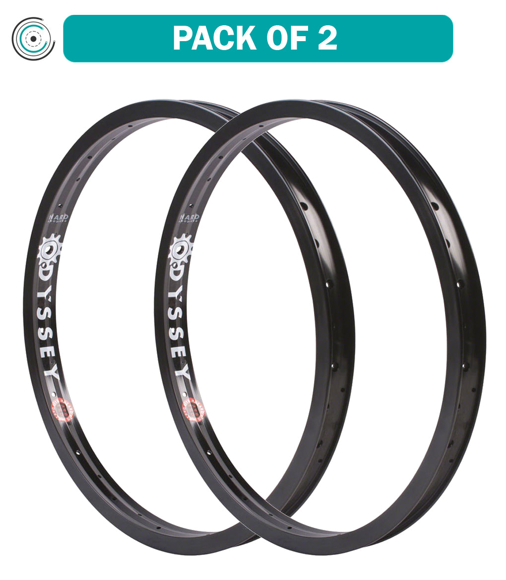 2 Pack Odyssey Hazard Lite BMX Bike Rims - 20 Inch, Black, 36H Schrader Valve for BMX Racing & Freestyle Riding - Perfect for Street, Park & Dirt Jumping