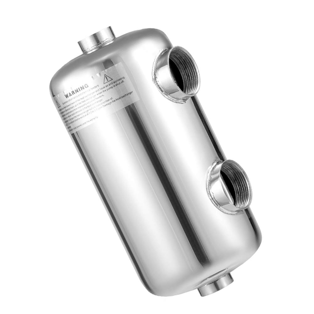 LOYALHEARTDY Stainless Steel Pool Heat Exchanger - 135 kBtu/hour, 1