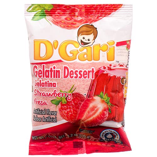 Dgari Strawberry Water Gelatin Snacks 4.2oz (24-Pack) - Bulk Wholesale Discount for Parties, School Lunches & Office Snacks