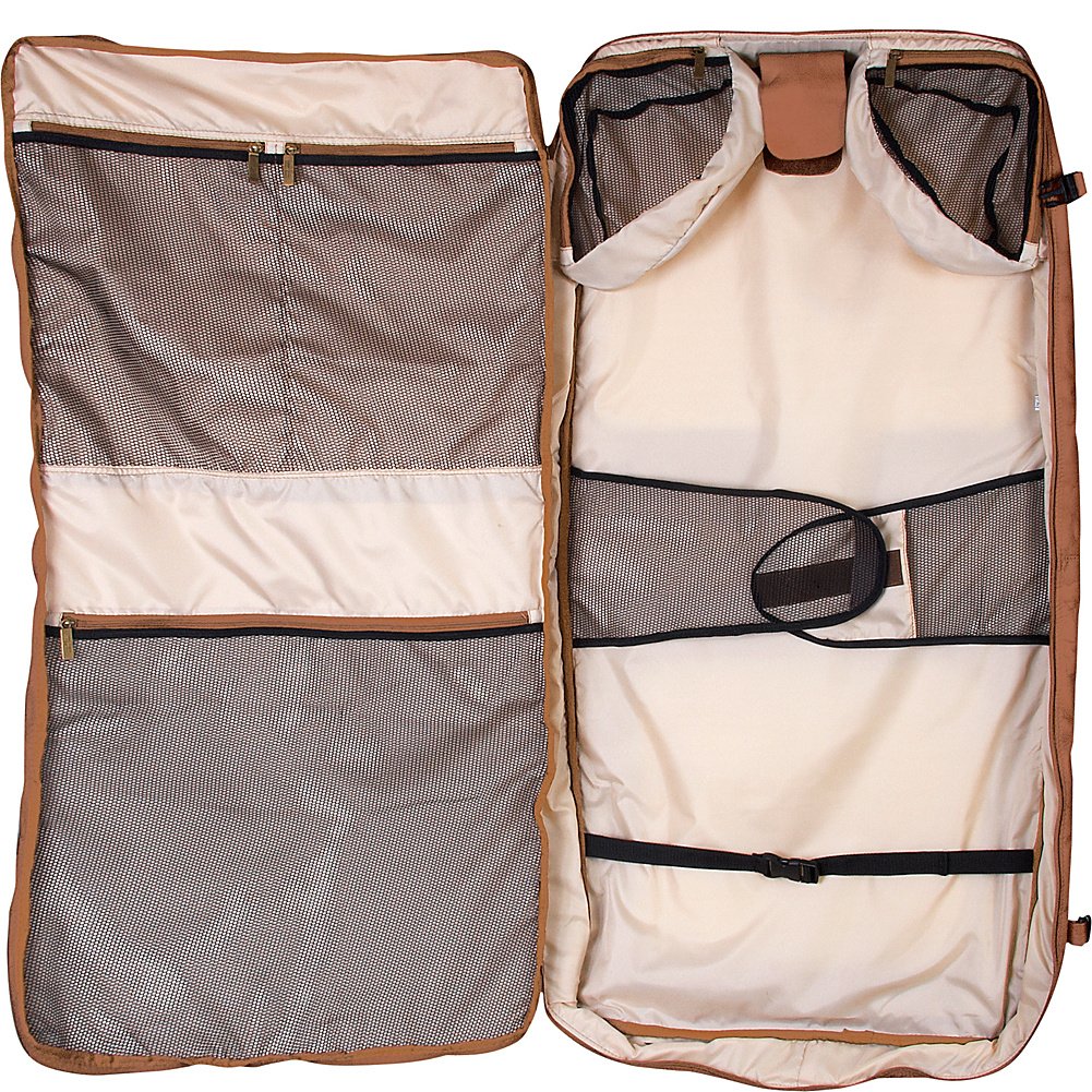 Claire Chase Premium Leather Saddle Garment Bag for Travel & Business - Durable One Size Fits All Suit Cover for Airplane, Wedding & Formal Events