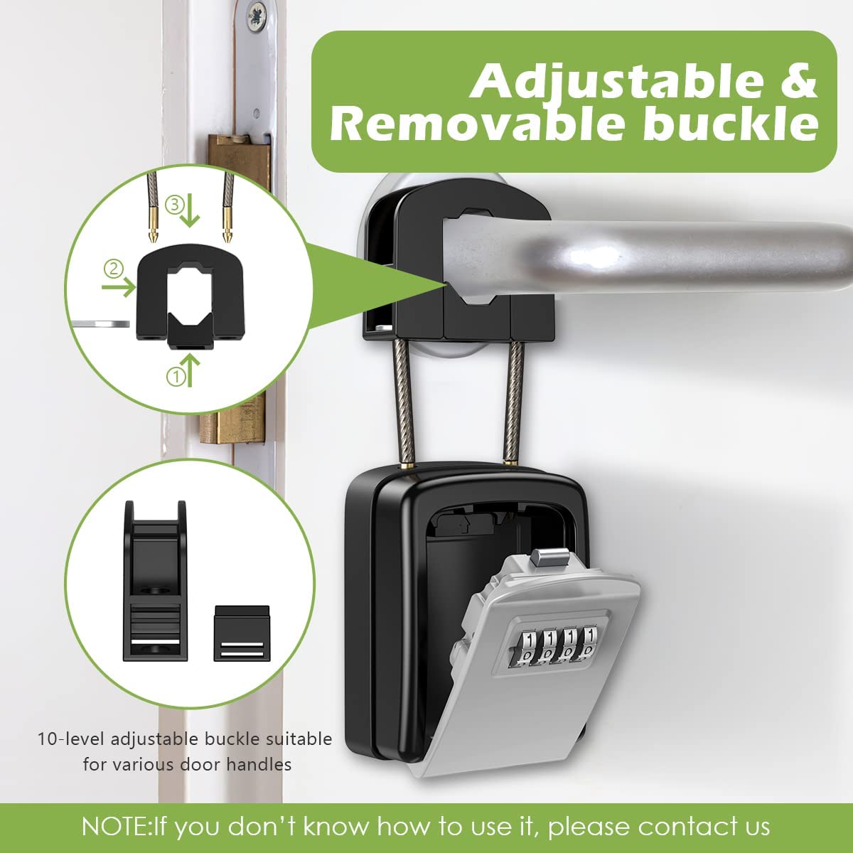 KeeKit Upgraded Key Lock Box - Waterproof Resettable 4-Digit Combination Key Safe with Removable Buckle, Holds 5 Keys - Secure Key Storage for Home, Office, Warehouse, Vacation Rental & Outdoor Use