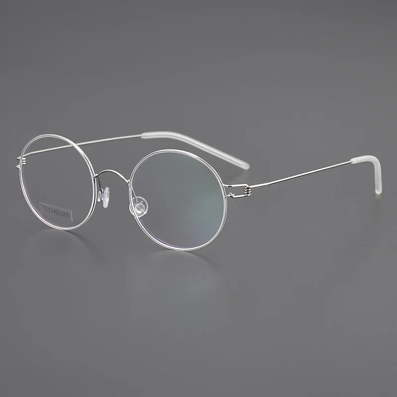 Stylish Black Titanium Full Rim Round Screwless Eyeglasses for Women - Lightweight & Durable Frame for Work, Reading & Everyday Fashion