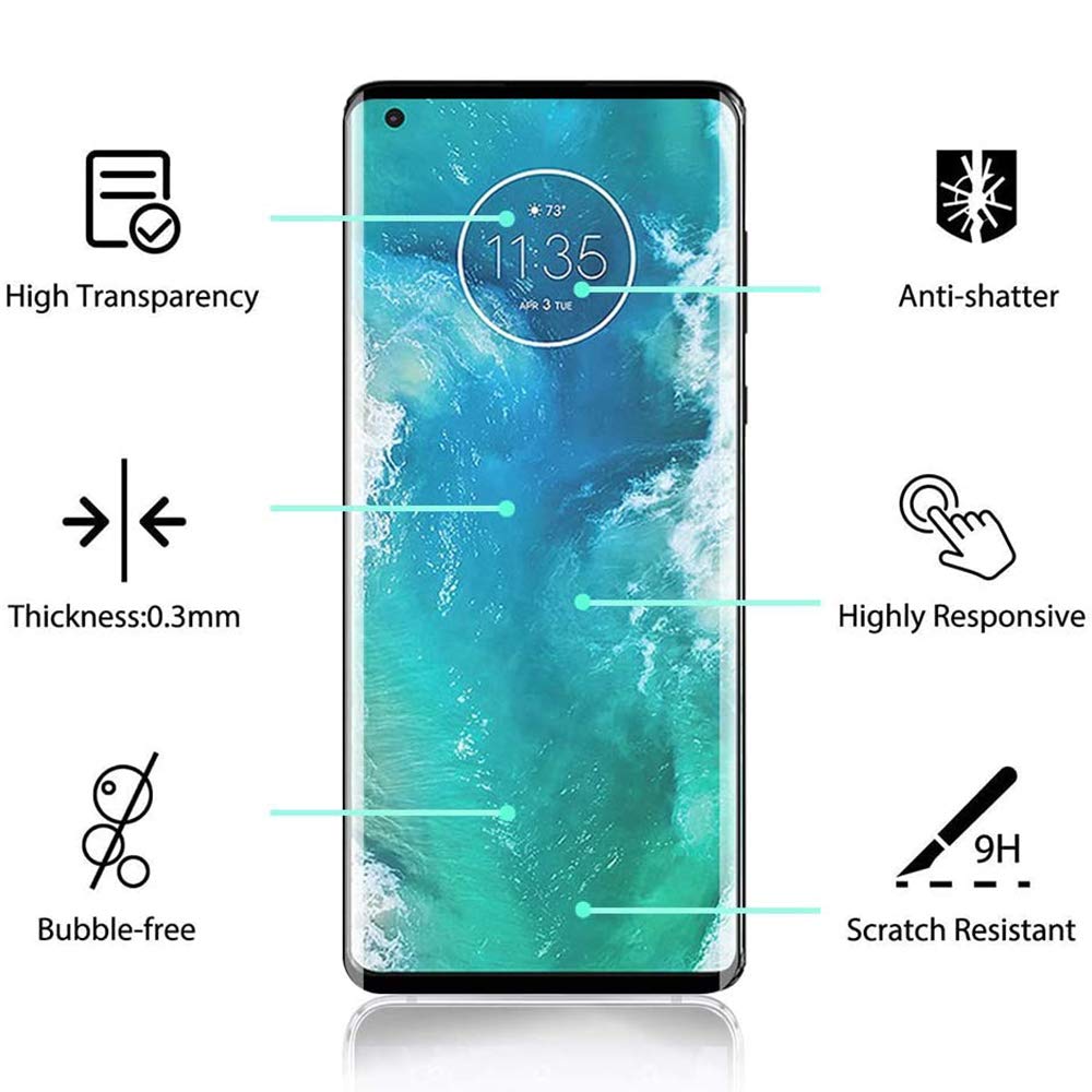 Tempered Glass for Motorola Moto Edge Plus 2020 - 2 Pack Clear Screen Protector for Daily Protection
