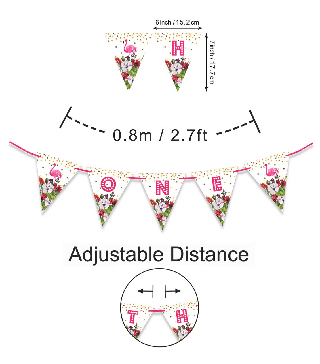Pre-Strung 'I Am 1' Birthday Party Decorations - Tropical Themed Pennant Banner Flags for Boys - Perfect for 1st Birthday Celebrations, Baby Showers & Nursery Decor