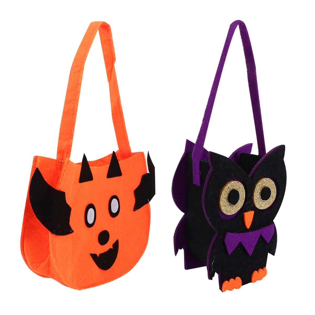 2 Pack Halloween Trick or Treat Bags - Pumpkin Printed Canvas Tote Bags for Candy Collection, Halloween Party Favors & Spooky Decorations | Perfect for Trick-or-Treating, Halloween Parties & Festive Gift Giving