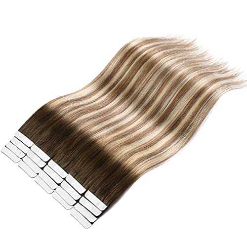 20 Pcs 50 Grams Tape in Human Hair Extensions - Remy Hair for Natural Look & Volume - Perfect for Daily Wear, Parties & Special Occasions
