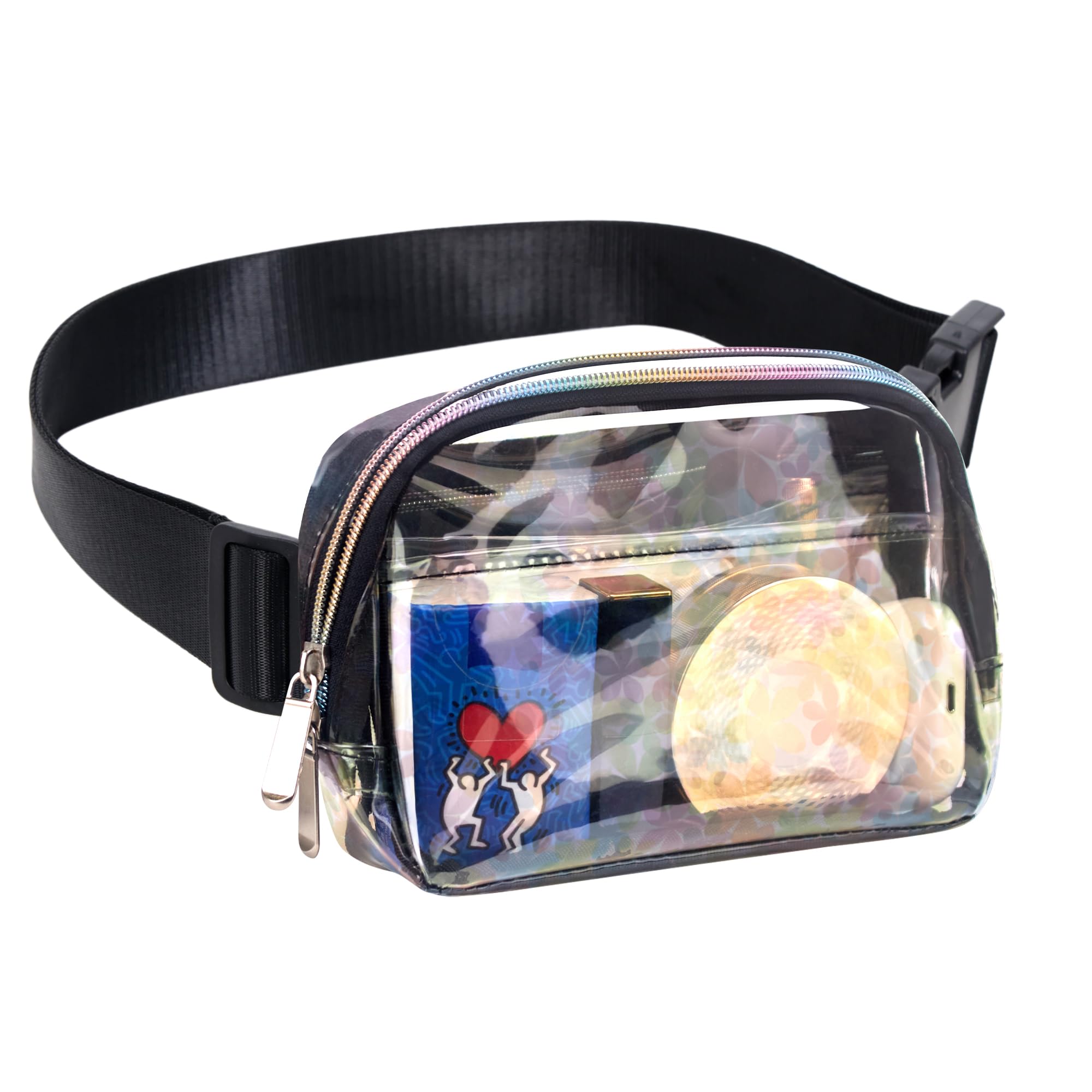 Women's Clear Mini Belt Bag - Waterproof Crossbody Fanny Pack for Travel, Running, Hiking & Cycling - Hands-Free Waist Pack for Gym, Concerts & Outdoor Activities