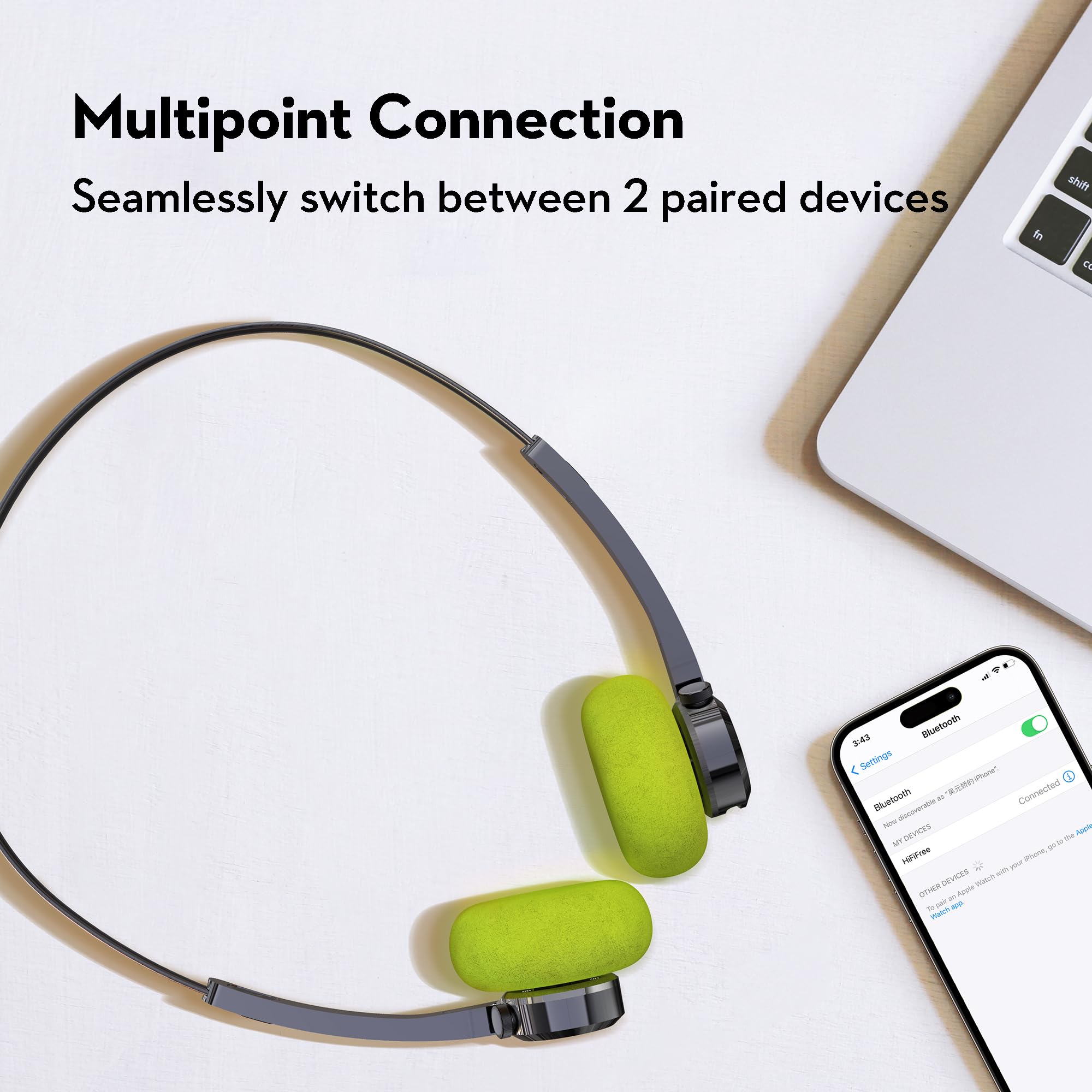 mifo FiiTii Retro Wireless Headphones - Bluetooth 5.4 On-Ear Headset with Built-in Mic, HiFi Dynamic Sound, Lightweight Design (Black/Green/Orange) - Perfect for Commuting, Workouts & Vintage Music Lovers